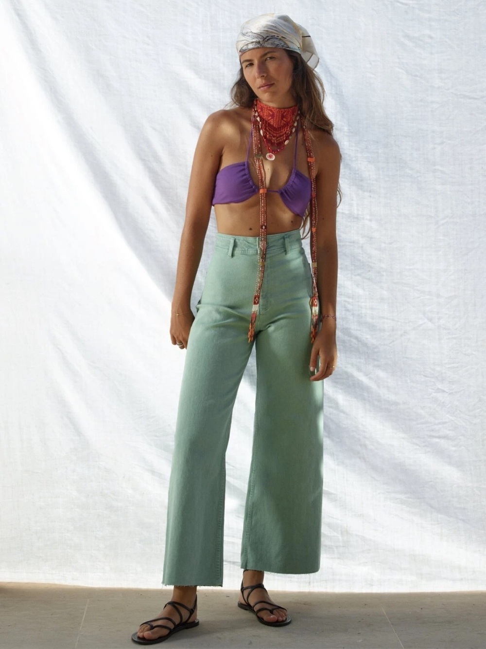 Zara Marine Wide Leg Pants